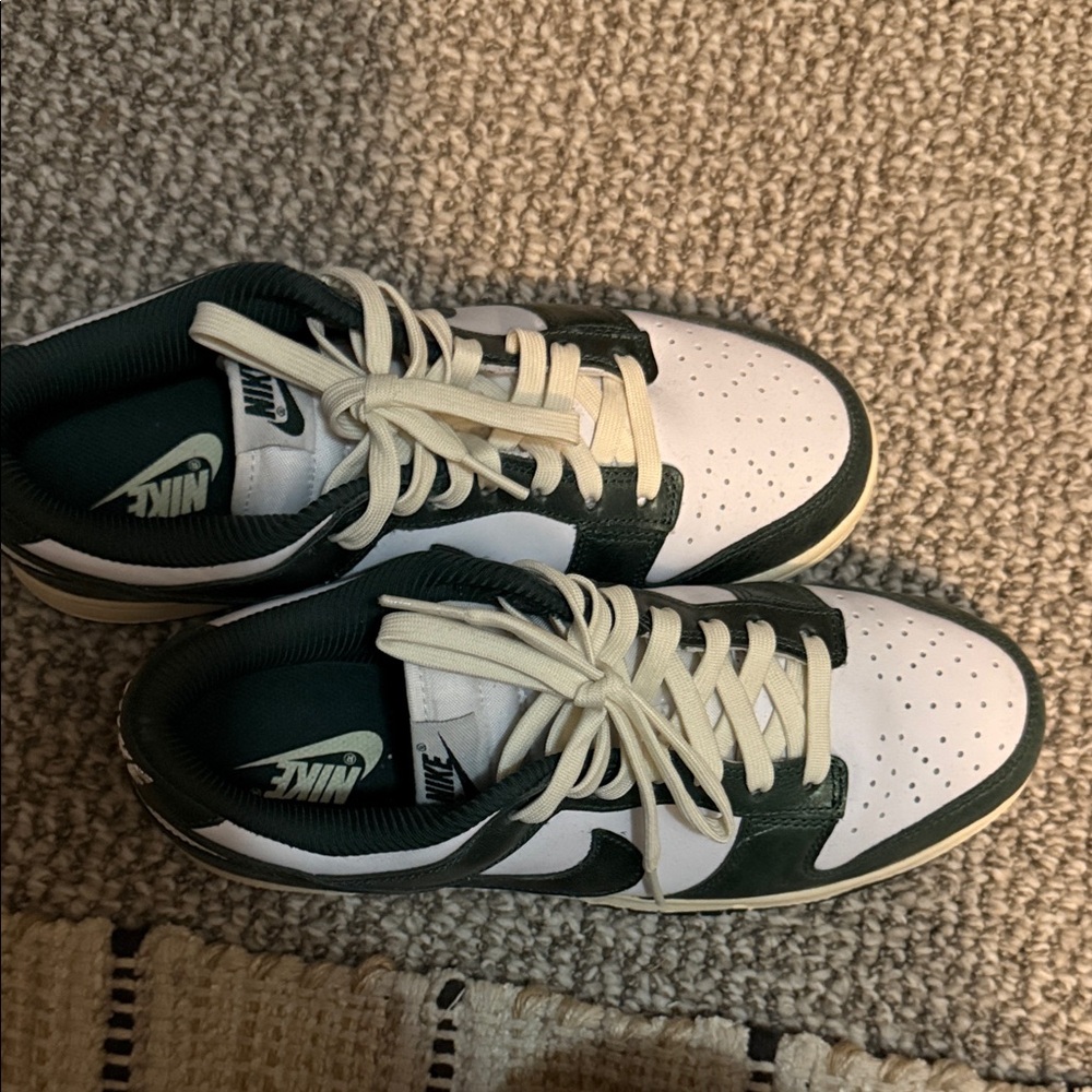 Nike Forest Green and White Athletic Shoes